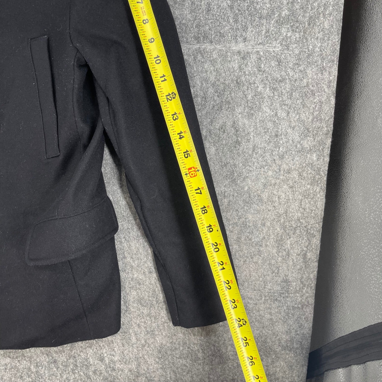 AllSaints Jacket Mens 38 Peacoat Black Wool Blend Italian