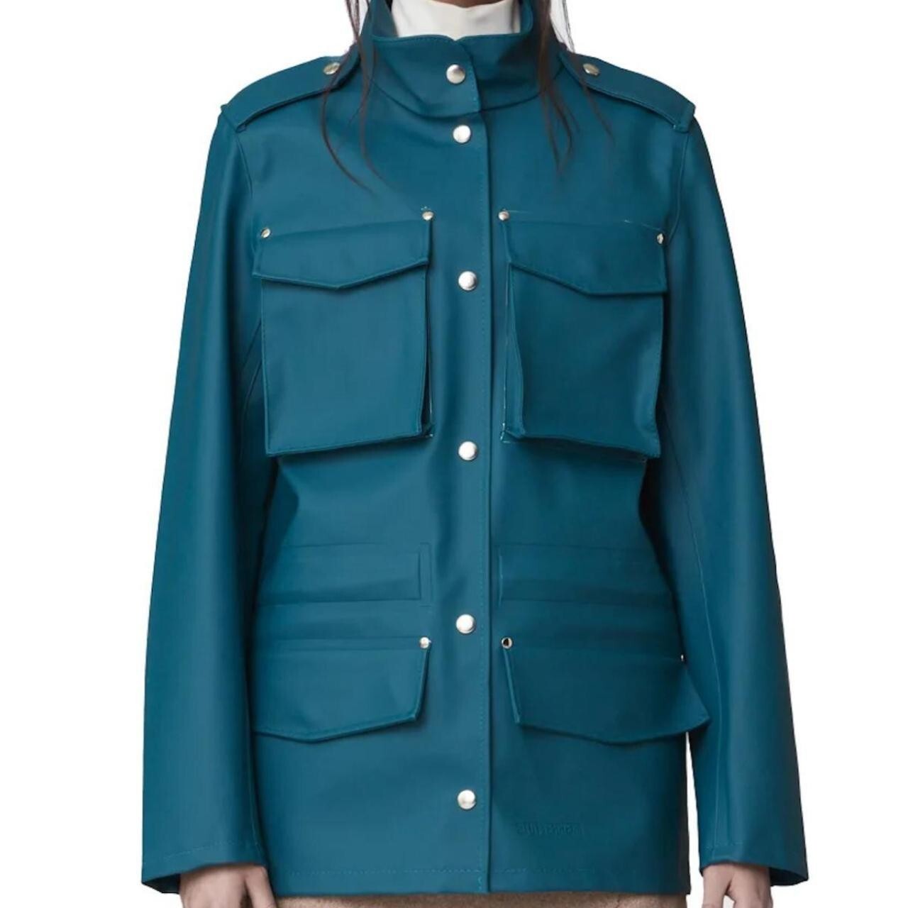 Stutterheim Women’s Blue Raincoat (Size Medium)