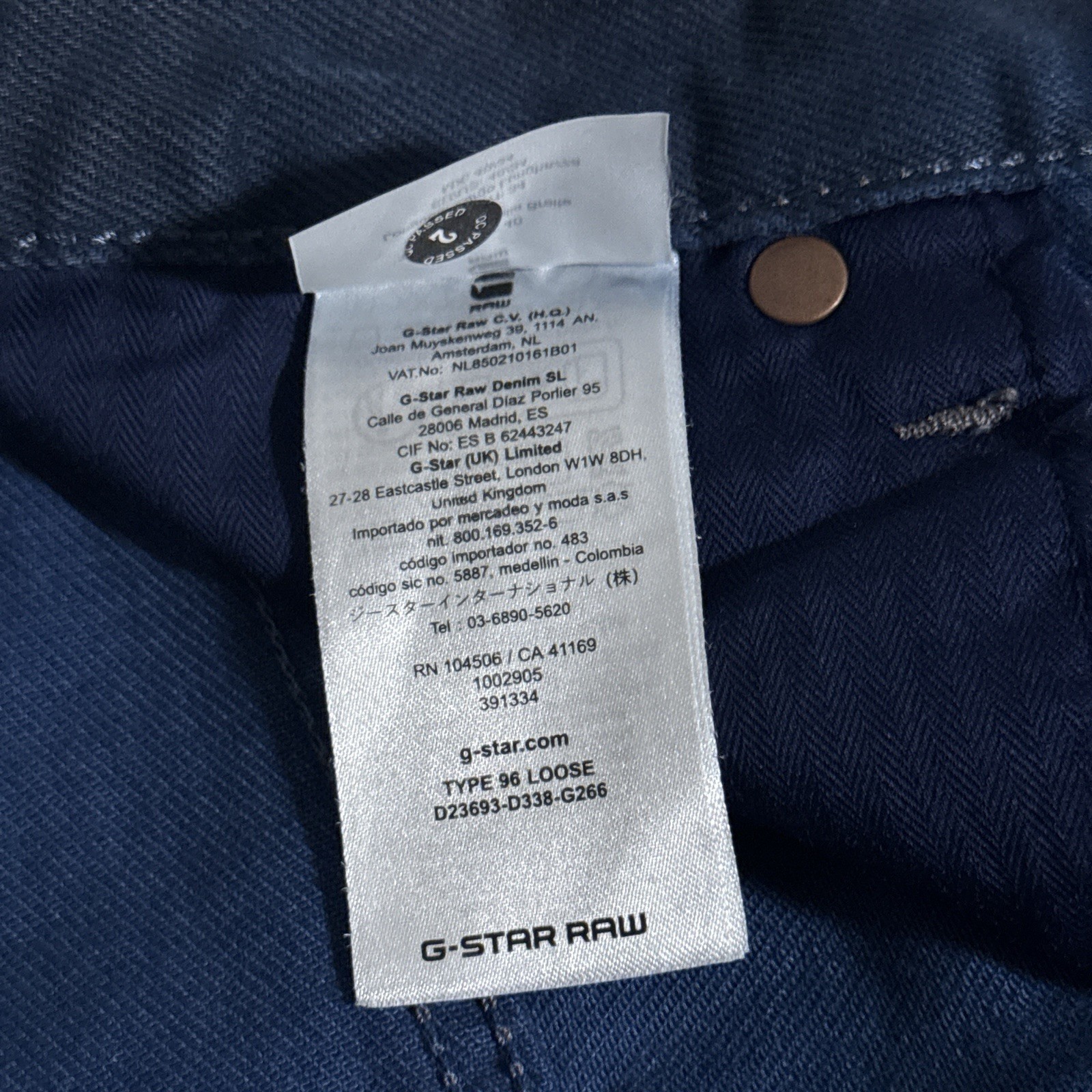 G-Star Raw Type 96 Loose Jeans Sea Blue Vintage Denim Men’s Size 38×34 NEW $240