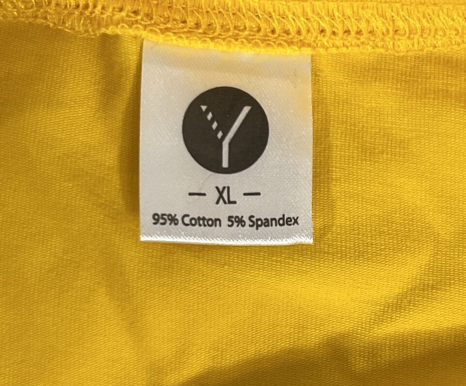 Misses “TEA Shirt” Size XL Yellow 95% Cotton 5% Spandex S/S Graphic T-Shirt
