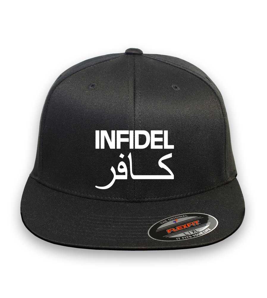 INFIDEL Pro American CURVED or FLAT BILL FLEXFIT HAT ***FREE SHIPPING in BOX**