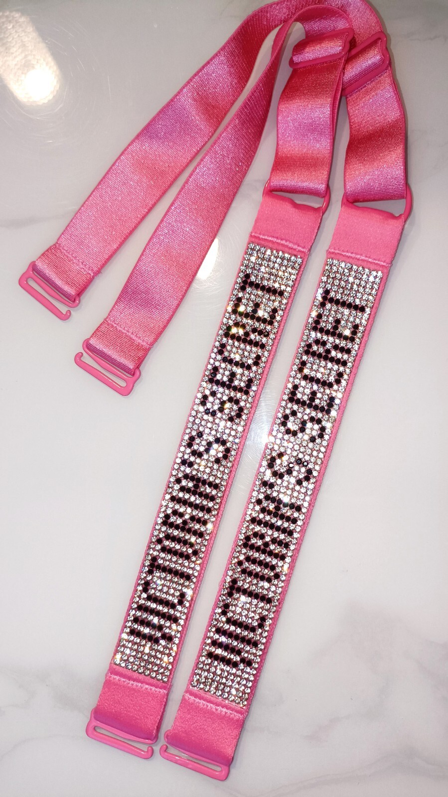 Black or White or Red or Pink/Bra Straps/1pair/Adjustable Diamond/shine strap