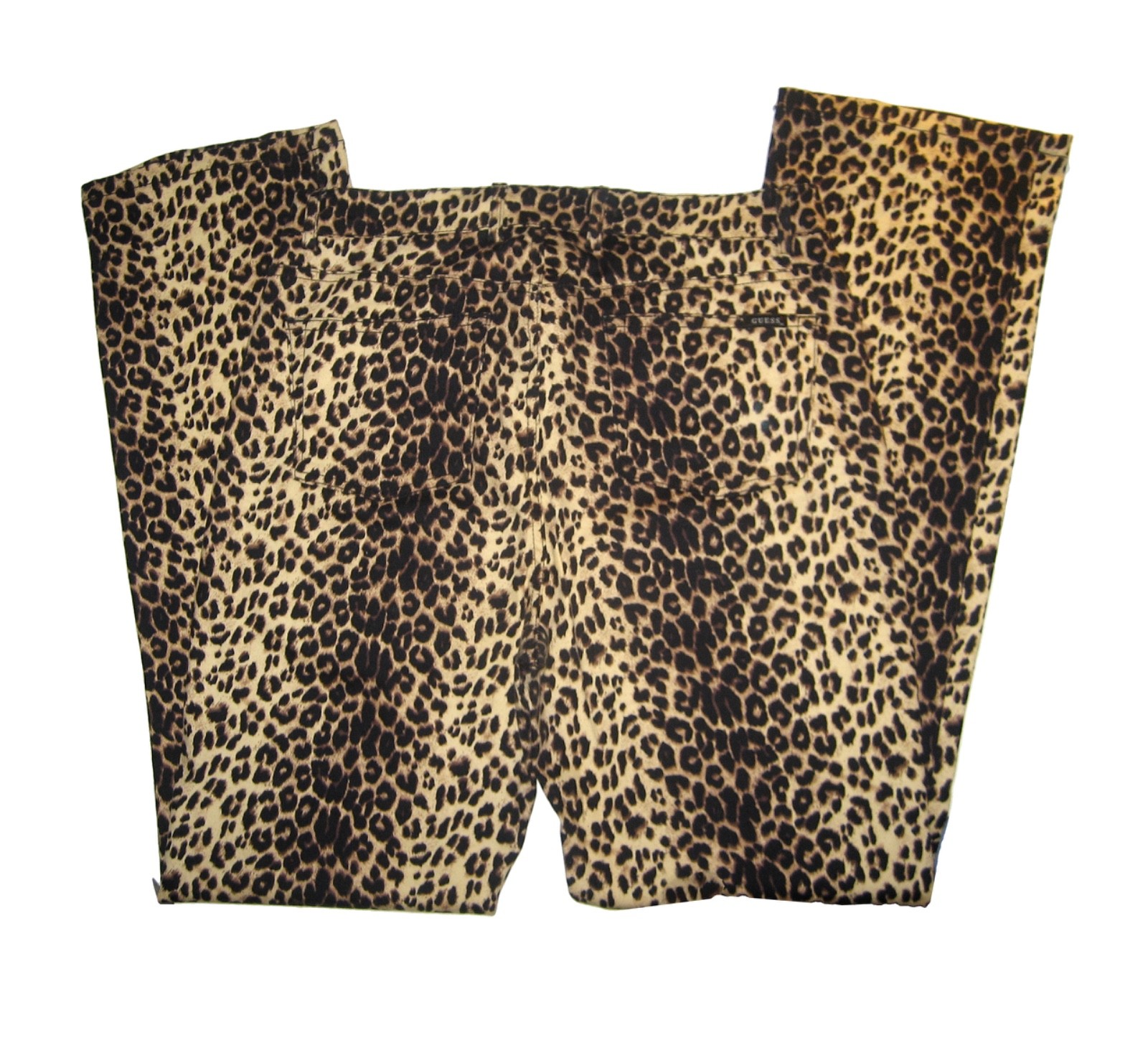 VTG GUESS JEANS USA CLASSIC LEOPARD PRINT TROUSER JEANS LT STRETCH SEXY LNC 32