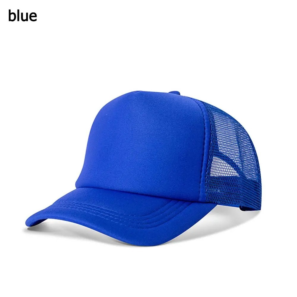 Mens Womens Trucker Hat Mesh Back Plain Solid Snapback Baseball Cap Blank Visor
