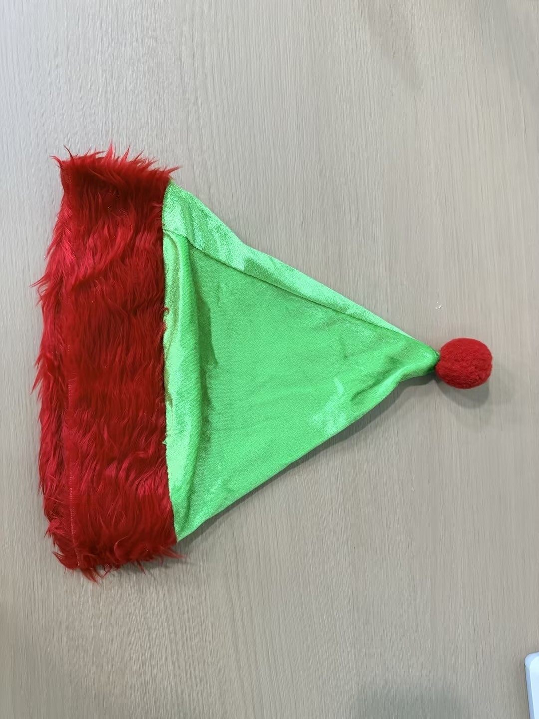 Adults Red and Green Santa Hat Soft Plush Christmas Holiday Party Costume US XMS