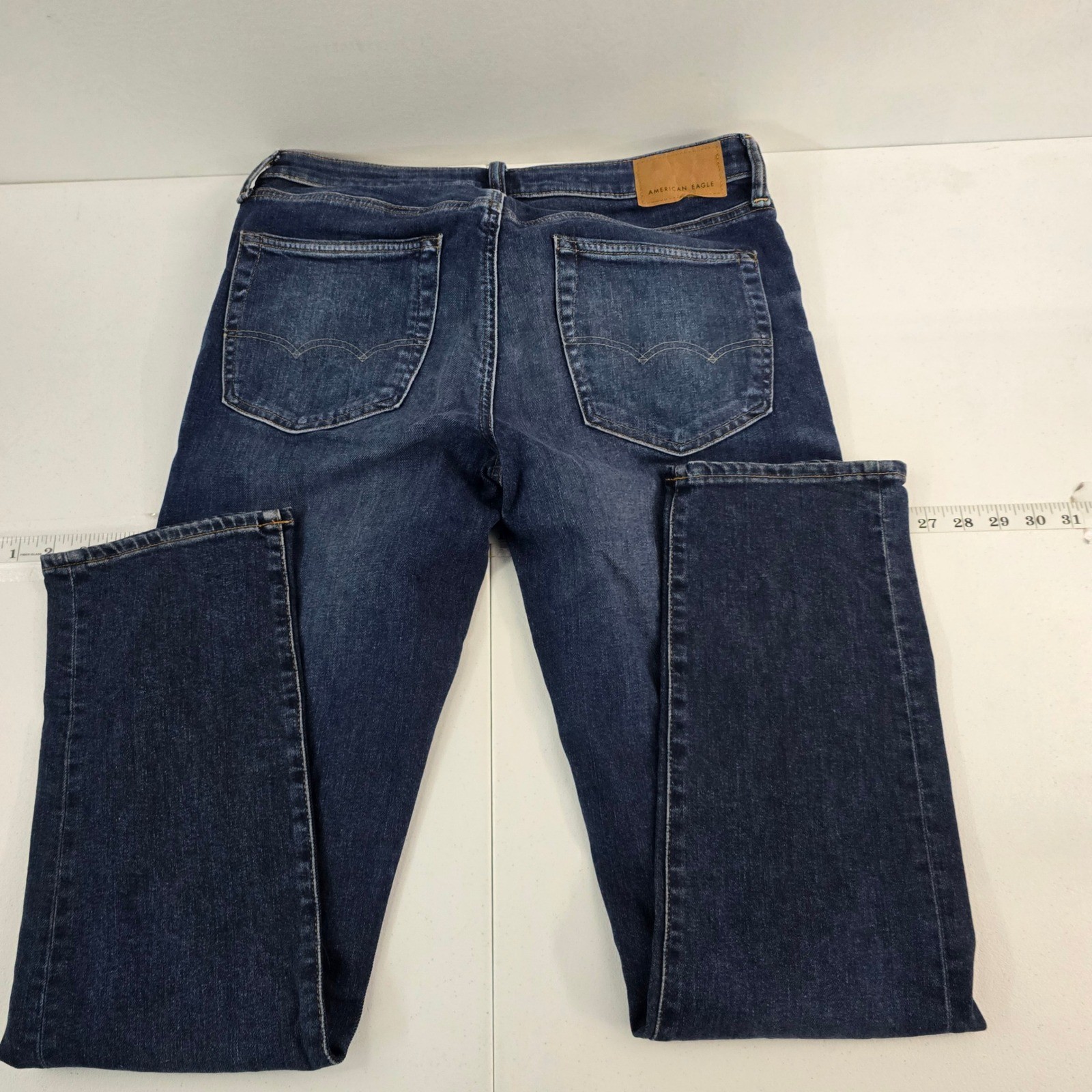 American Eagle Mens Slim Straight AirFlex+ Jeans, Dark Wash, Denim Pants