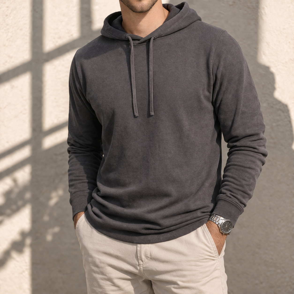 100% Combed Cotton Lightweight Hoodie Garment Dyed Pullover For All Seasons