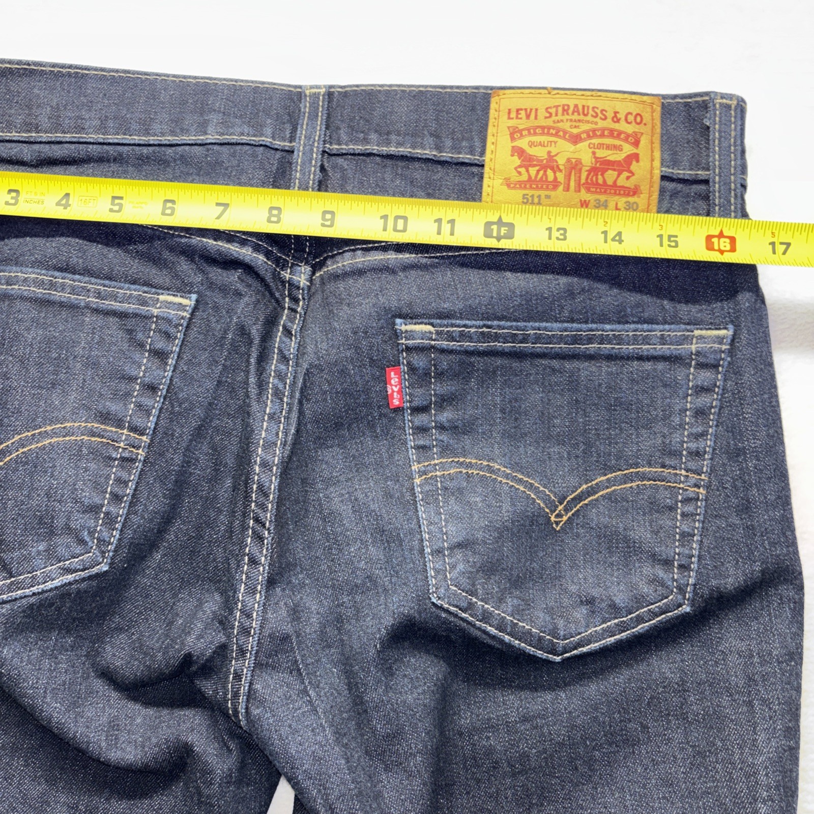 Levi Jeans Men’s 511 Size W34 X L30 Dark Blue PC9-04511-4338 NWOT