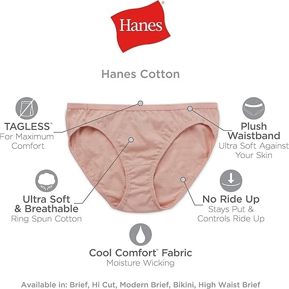 Women’s Panties Pack, High-cut Cotton Briefs, Hi-cut 6, Solid/Print Mix