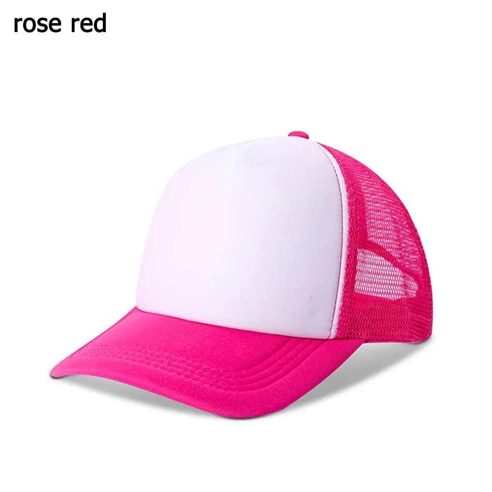 Mens Womens Trucker Hat Mesh Back Plain Solid Snapback Baseball Cap Blank Visor