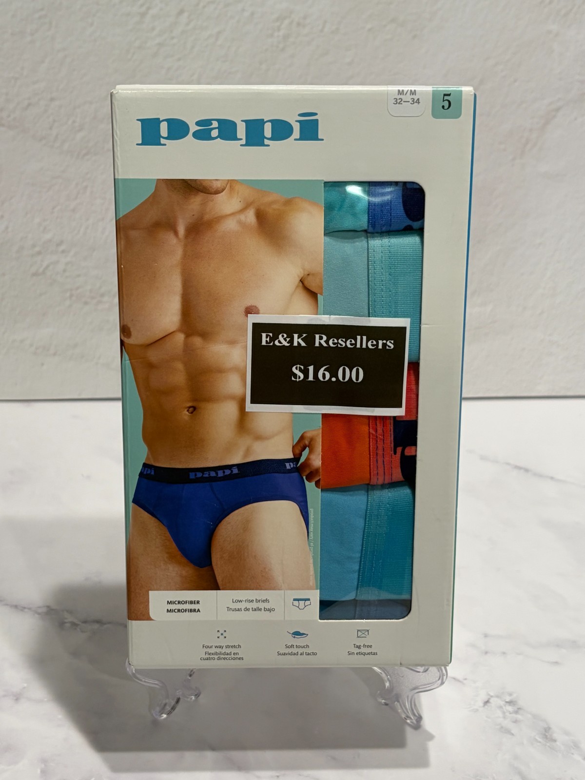 Papi Multicolor Low Rise Briefs 5 Pack Size M
