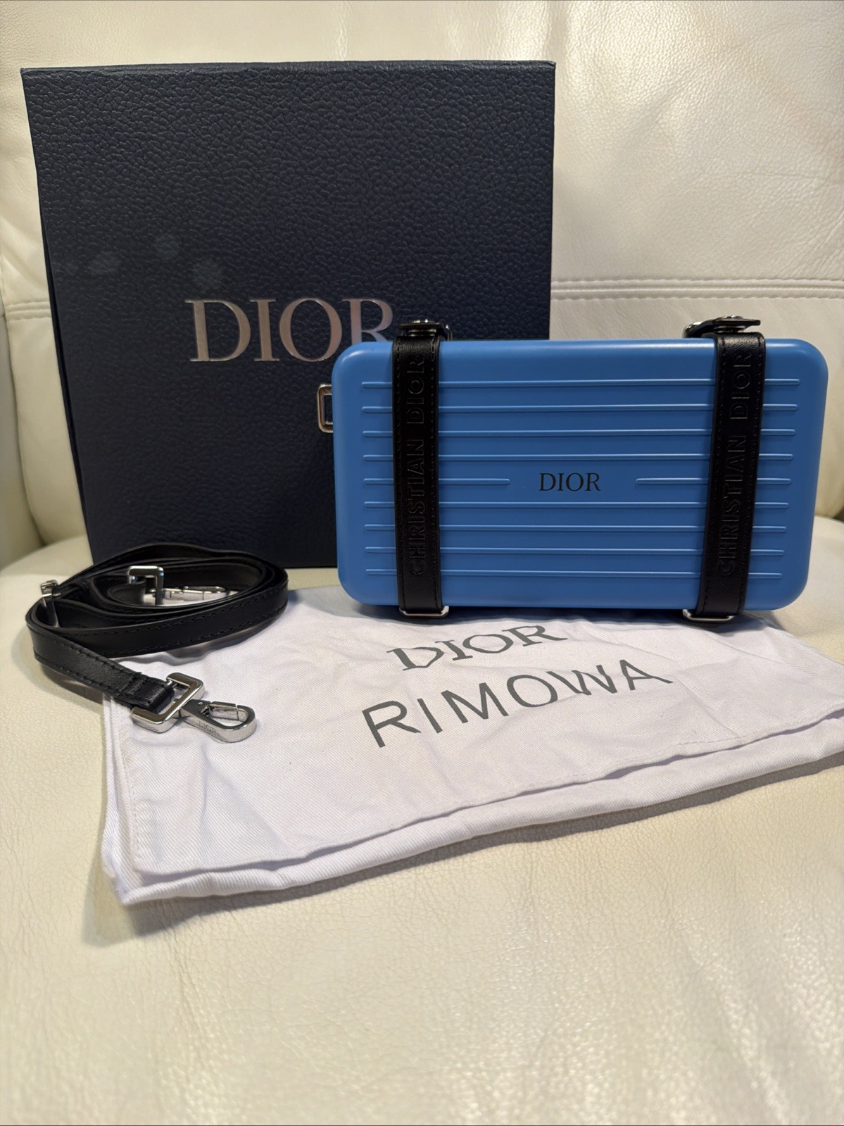 RIMOWA Personal Aluminum Cross-Body Clutch Bag – Blue