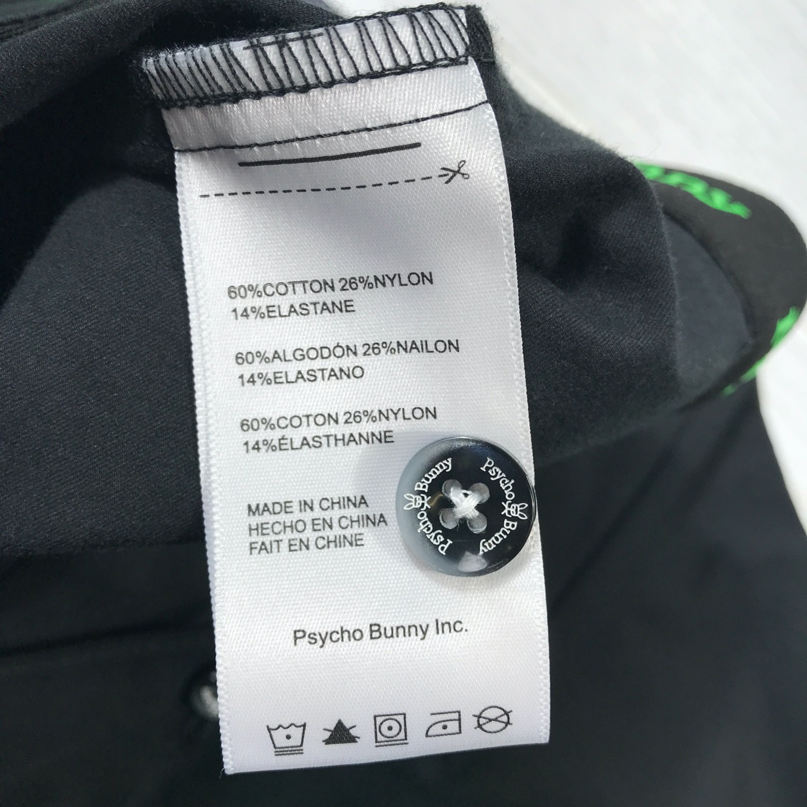 Psycho Bunny Gable Sport Pants 36 Black Cotton Blend Chino Preppy Athleisure New