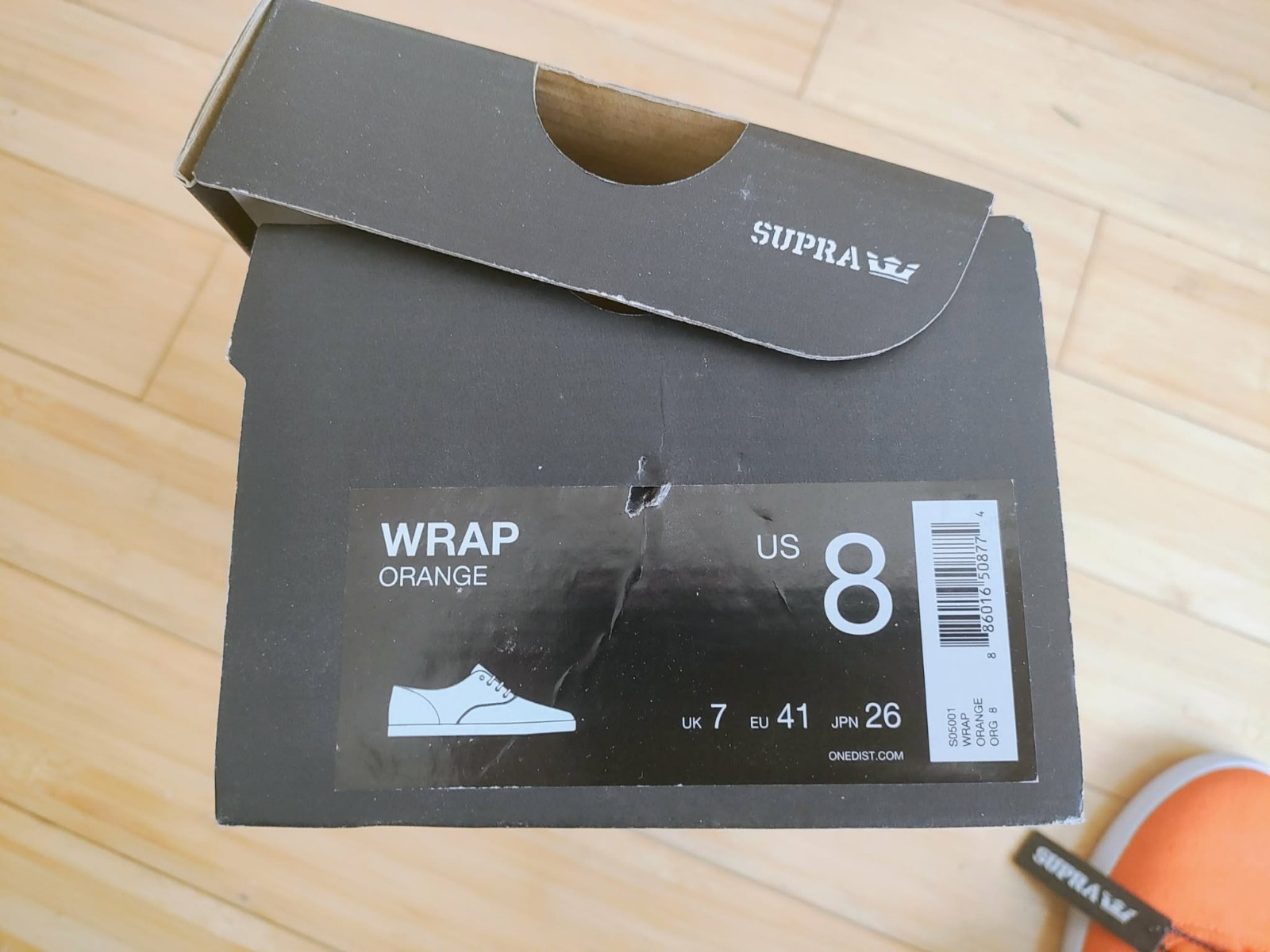 SUPRA SNEAKERS ORANGE MEN’S SIZE 8 SKATE BOARD SHOES