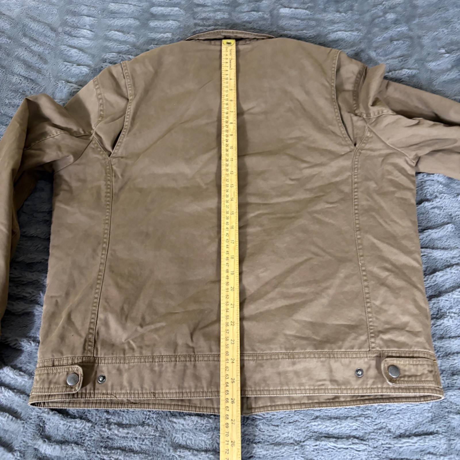 Lucky Brand Mens Tan Cotton Canvas Workwear Jacket Corduroy Collar Brown Medium
