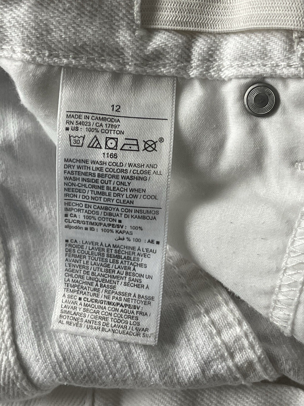 Old Navy White Ripped Denim Jean Shorts-Size 12
