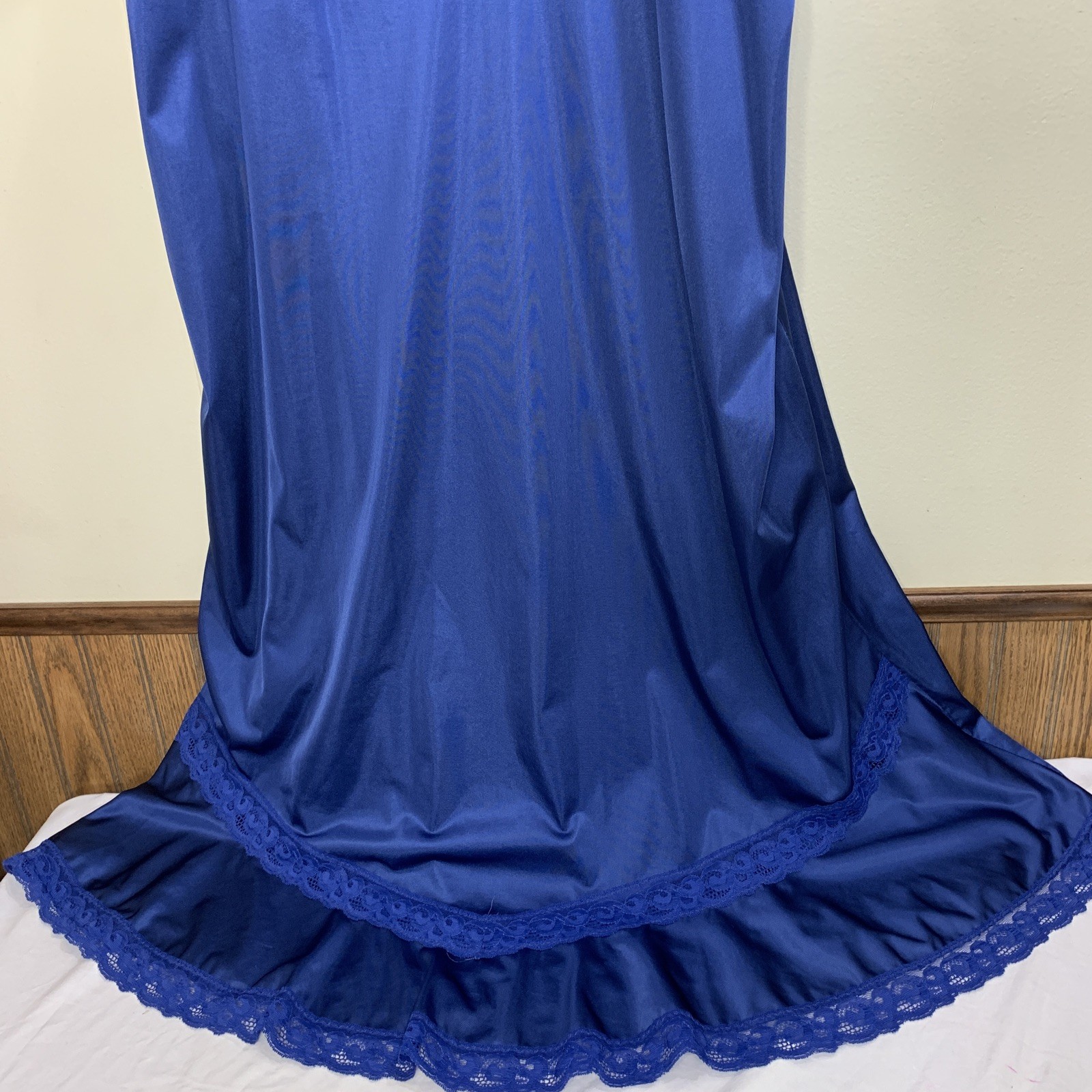 Nylon Slip Dress Plus XXL Size 54 Ribbon Bow Lace Tiered Prairie Ruffle