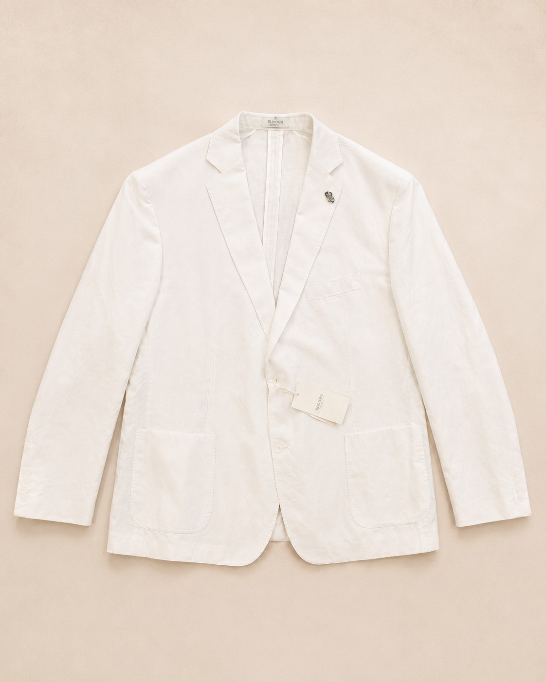 Baird McNutt Murano White Linen Blend Blazer Jacket Mens 2XB Single Breasted
