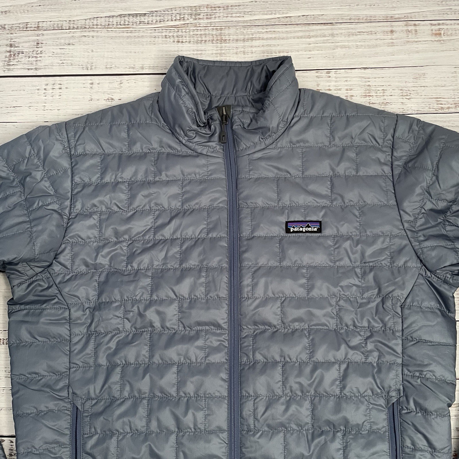Patagonia Nano Puff Utility Blue Full Zip Lightweight Men’s Puffer Jacket Large