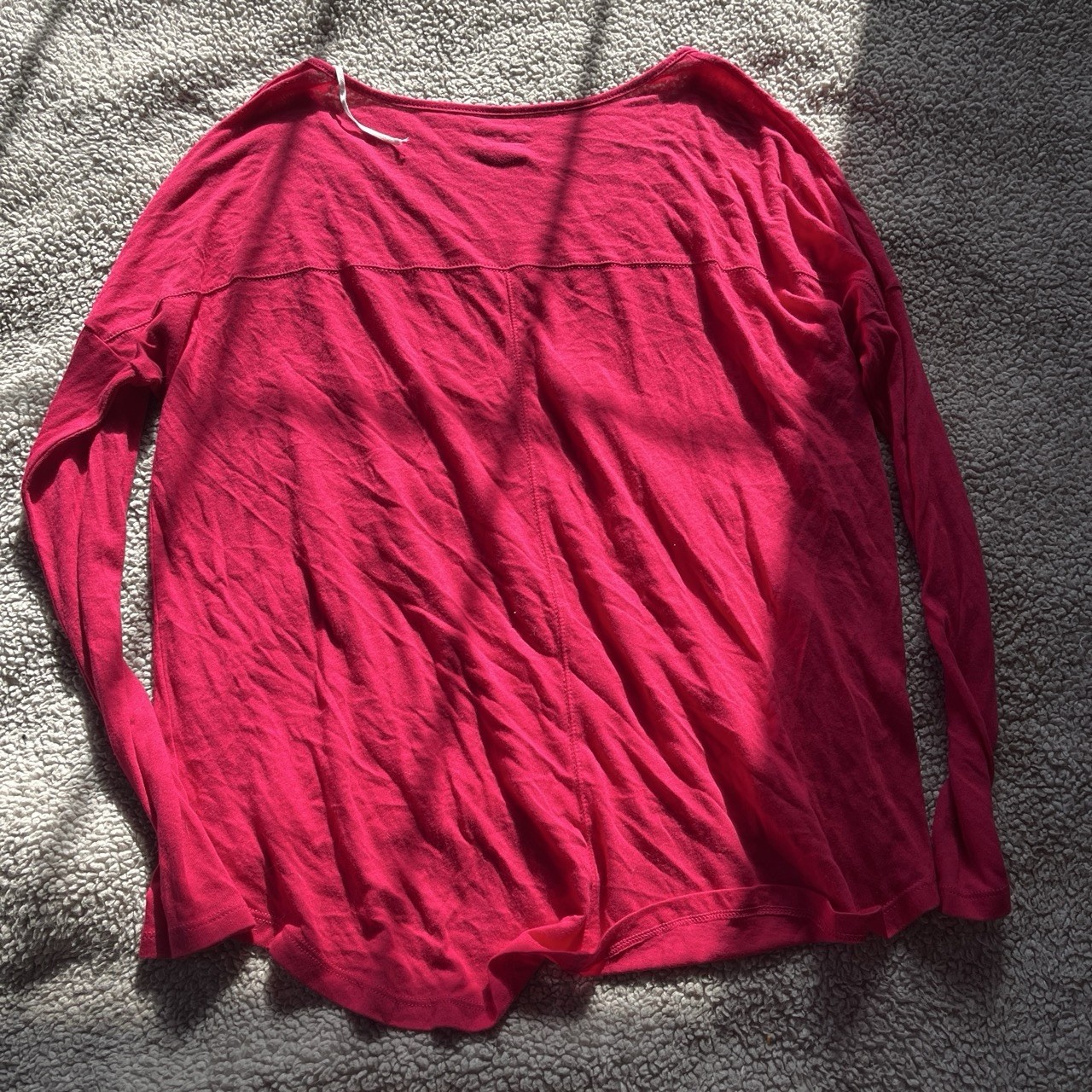 JanSport Women’s Pink Solid Long Sleeve Scoop Neck Pullover Top Size S/M