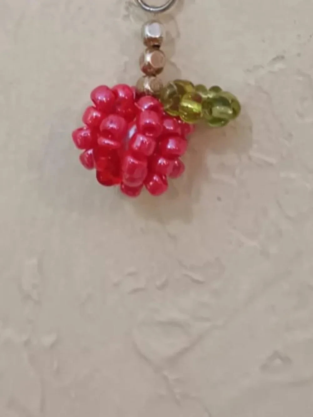 Handmade Beaded Keychain Charm Pendants Apple and Jellyfish Kawaii Adorable Y2K