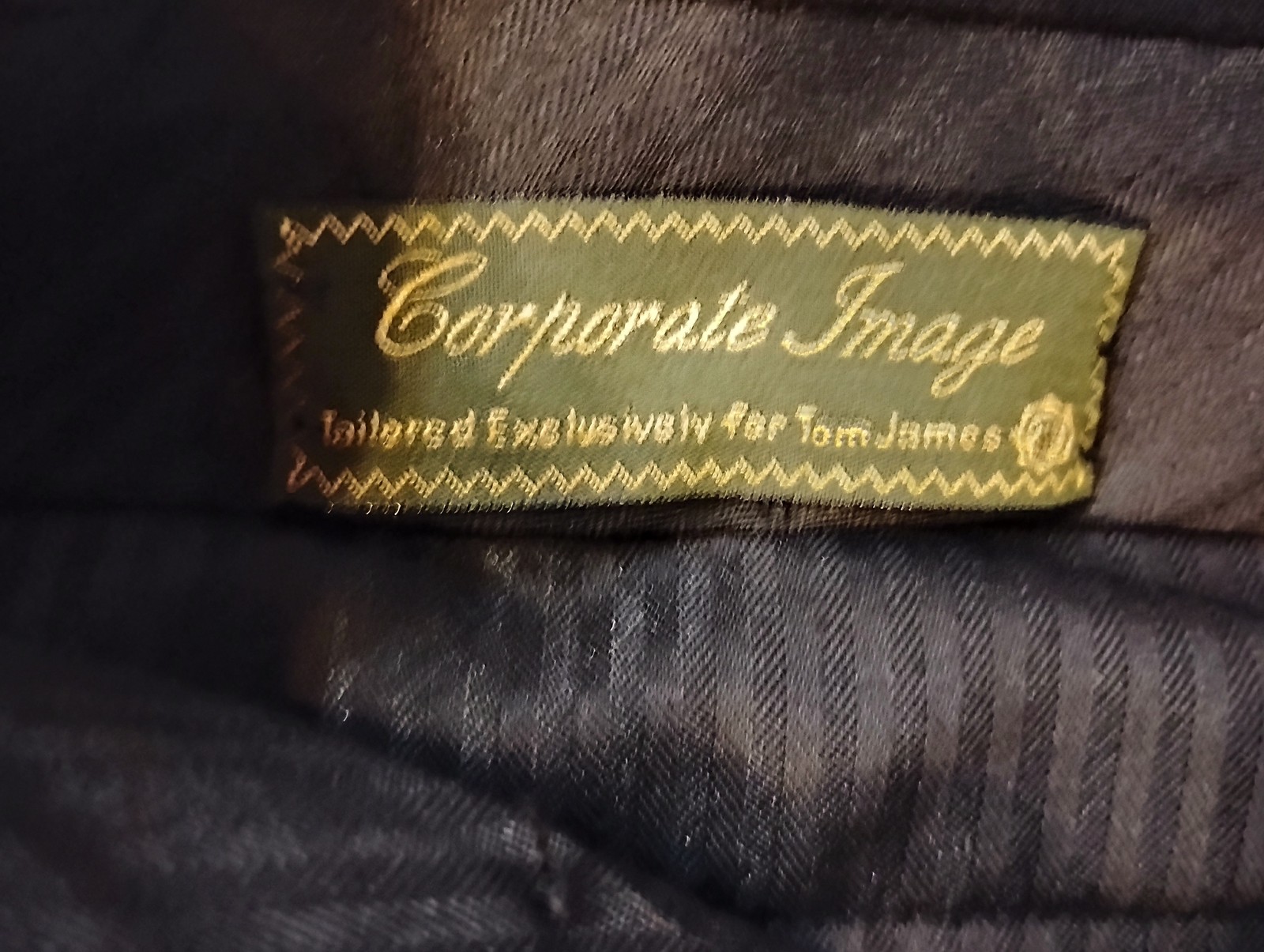 Corporate Image Pants Mens 36 Black Wool Dress Pleated Cuffed Formal Tom James