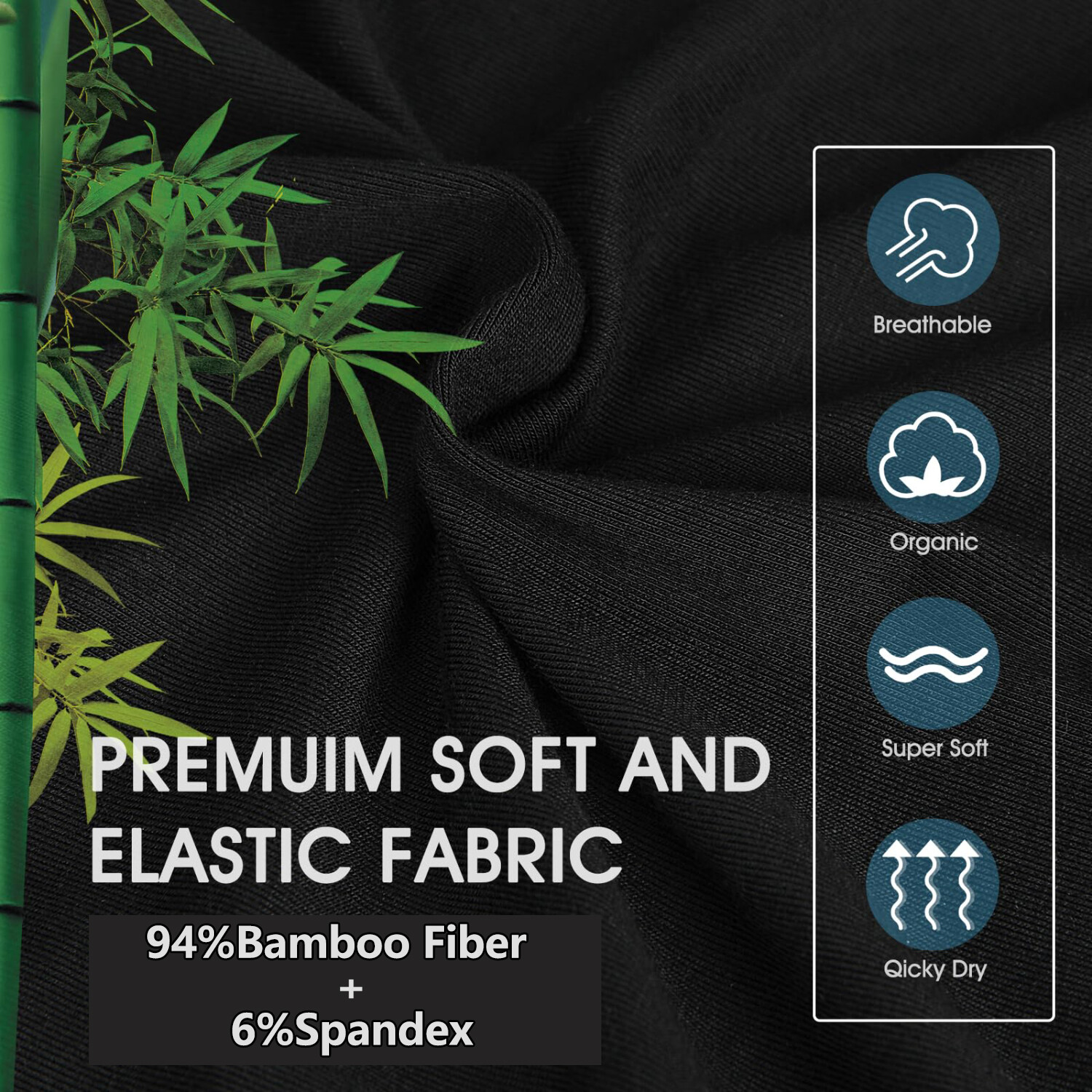 2-4 PCS Bamboo Fiber Boxer Briefs Breathable Underwear Better Softer Anti Chafe
