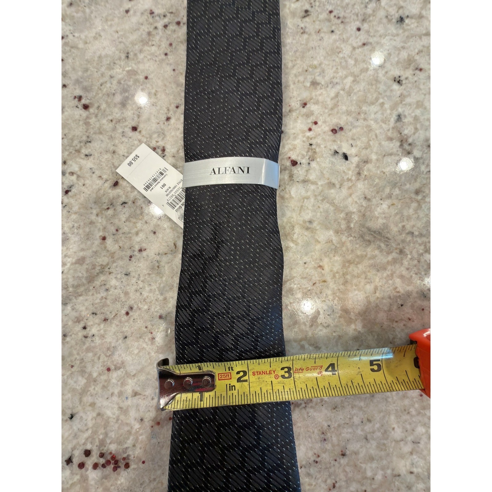 Alfani Men’s Gray Geometric Silk Tie 3.25″ Classic Width NWT