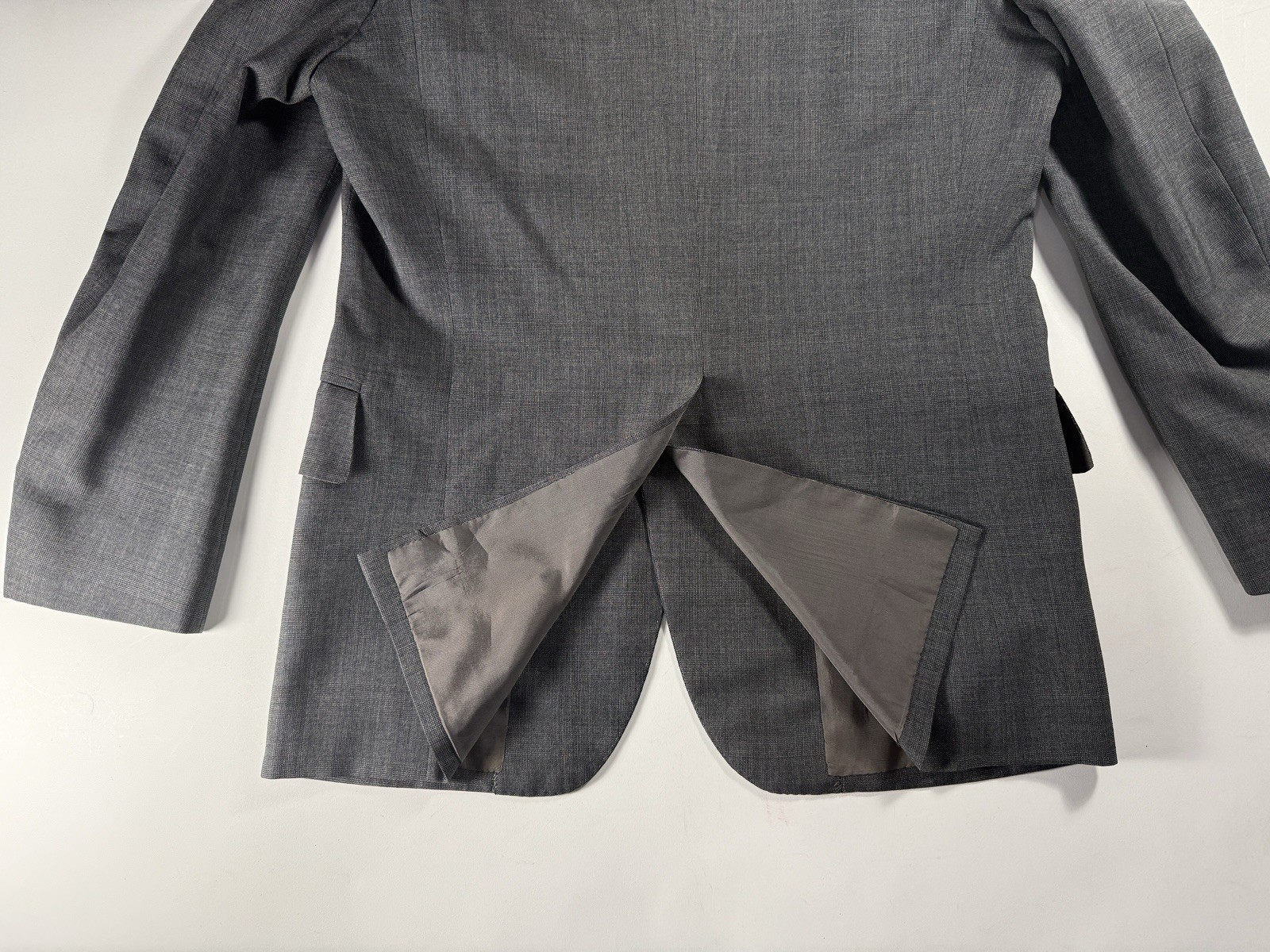 Henry Poole Bespoke Savile Row Gray Glen Check Blazer 40R Est Wool Vintage 1979