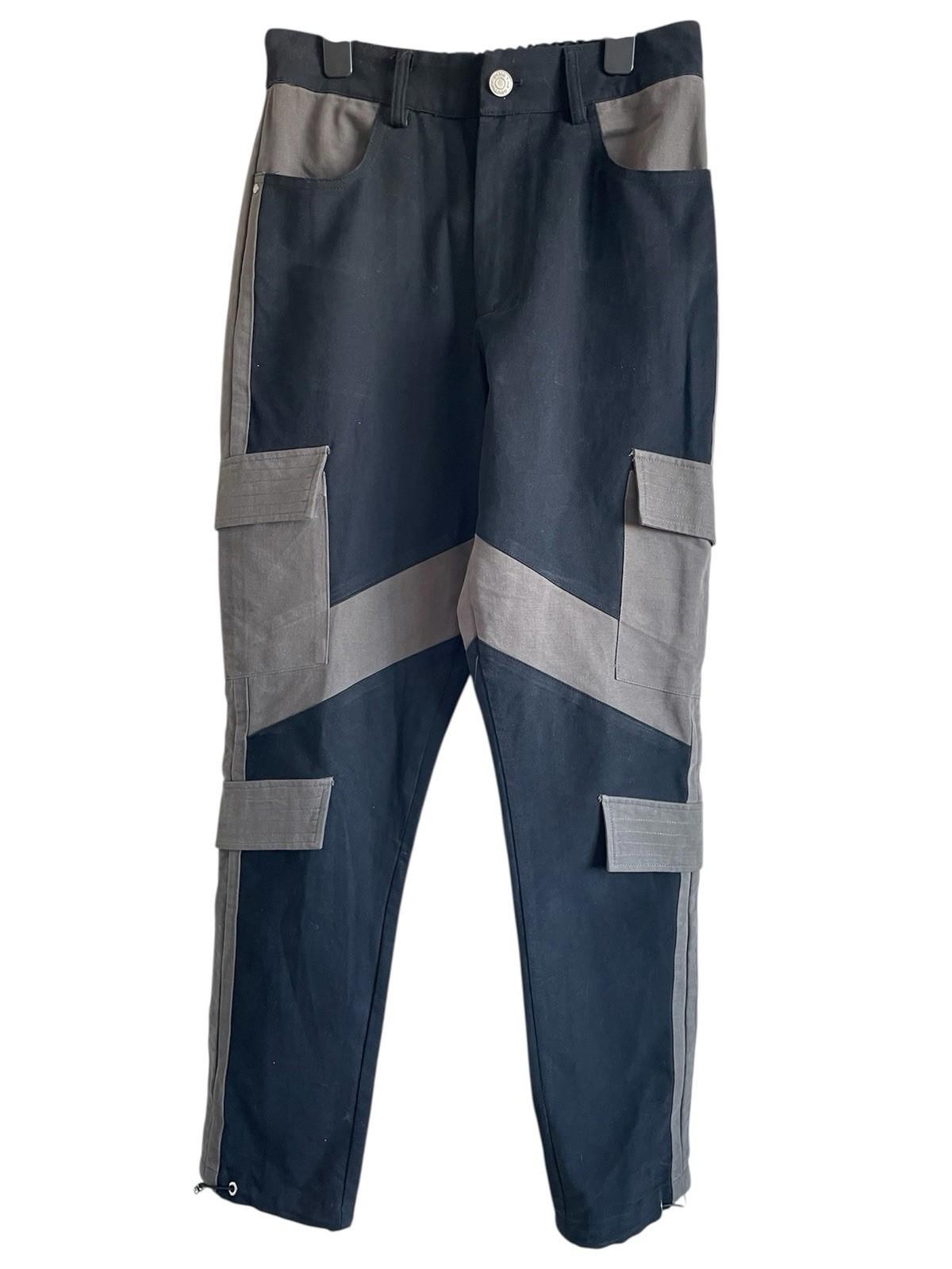 The Couture Club Panelled Cargo Pants Trousers – Black/Grey S