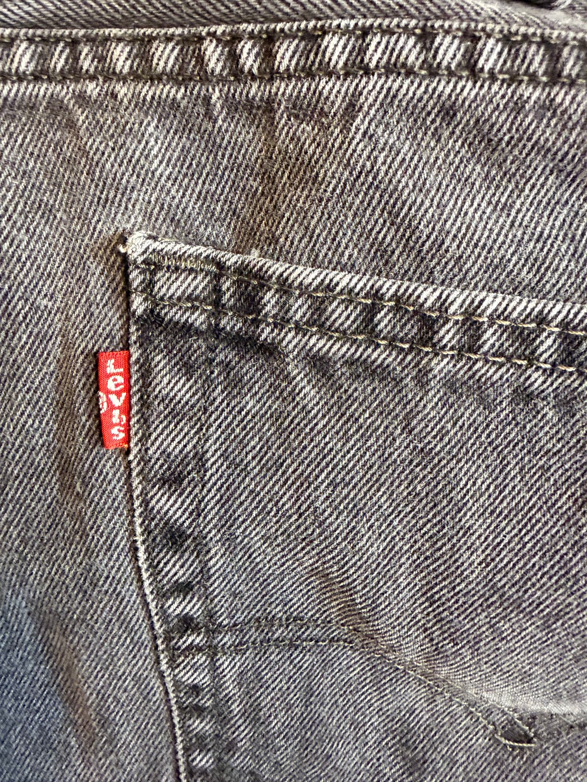 Levis 505 Mens Jeans 40×30 Black Washed Denim Regular Fit Straight Leg