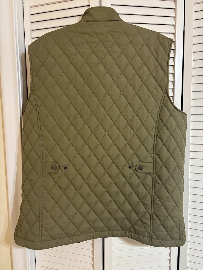 Orvis Men’s Route 7 Quilted Vest Snap Front Light Olive Lined Full Zip XL