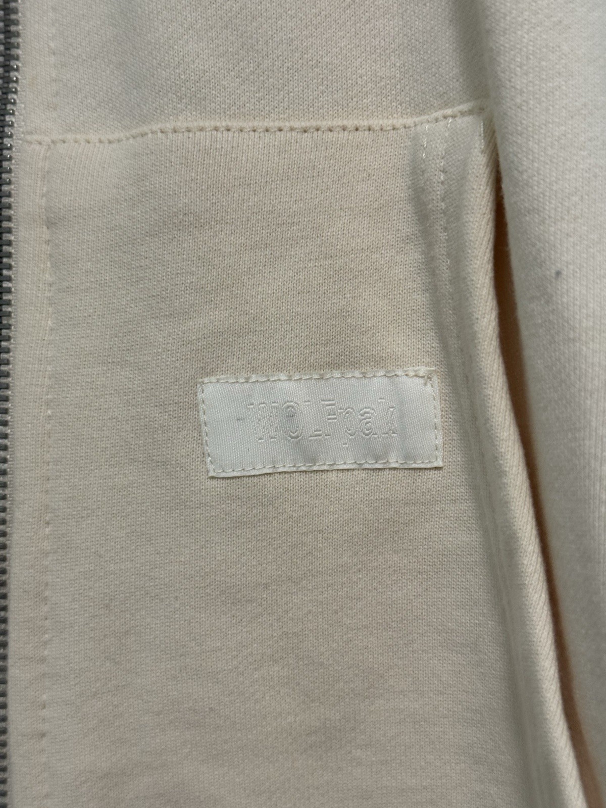 WOLFpak Cream Zip Up Hoodie Medium Oversized WFPK Never Average
