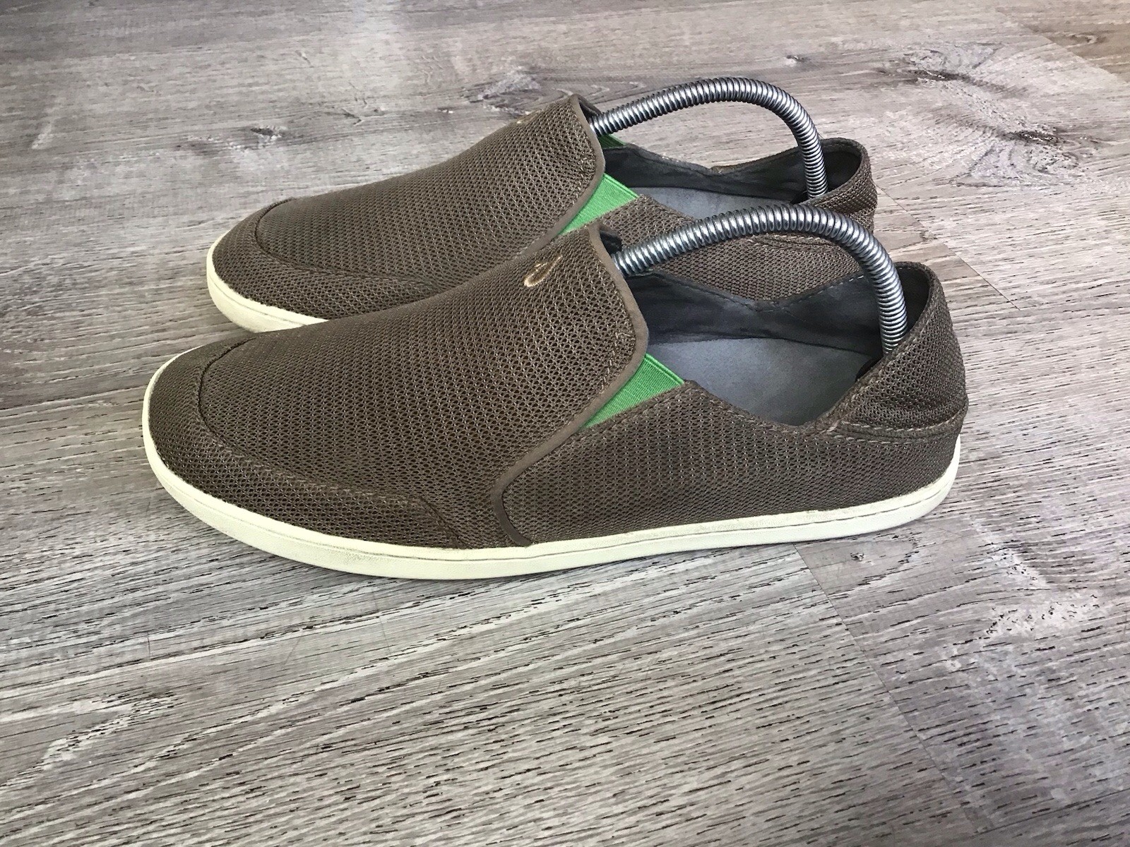 Olukai Nohea Mesh Slip‑On Dark Brown Comfort Casual Men’s Size 9.5 Shoes