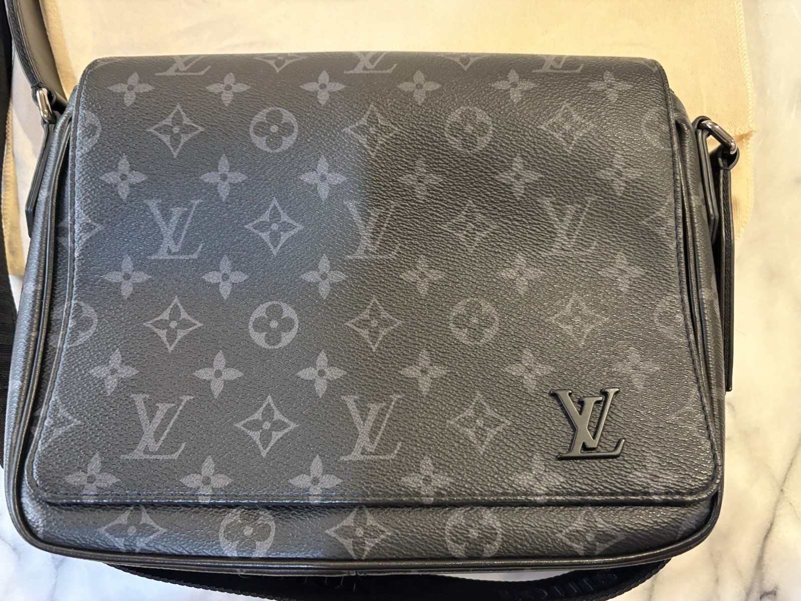 Louis Vuitton District PM Monogram Eclipse Black Messenger Bag w/ Dust Bag