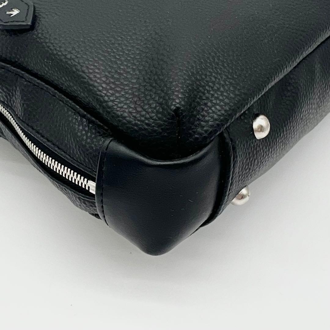 CASTELBAJAC Vintage 2Way Shoulder Handbag Yacht Logo Black Leather