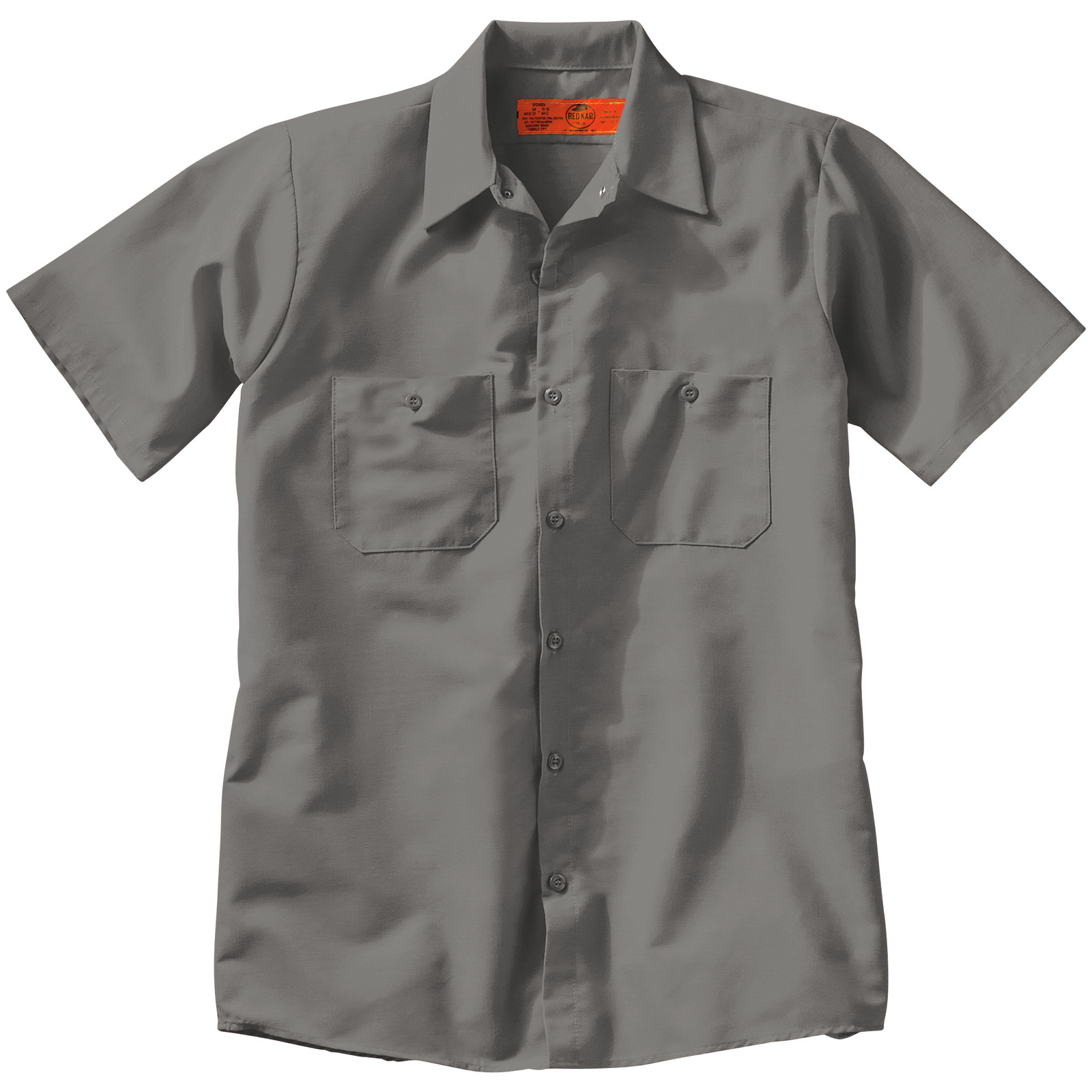 Red Kap Short Slv 2 Pocket Uniform Poly Cotton Work Shirt GREY SP24GY Gray IR