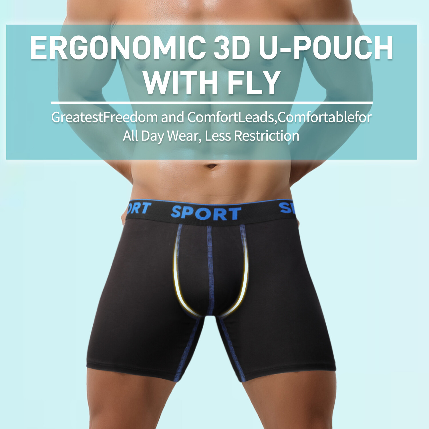 2-4 PCS Bamboo Fiber Boxer Briefs Breathable Underwear Better Softer Anti Chafe