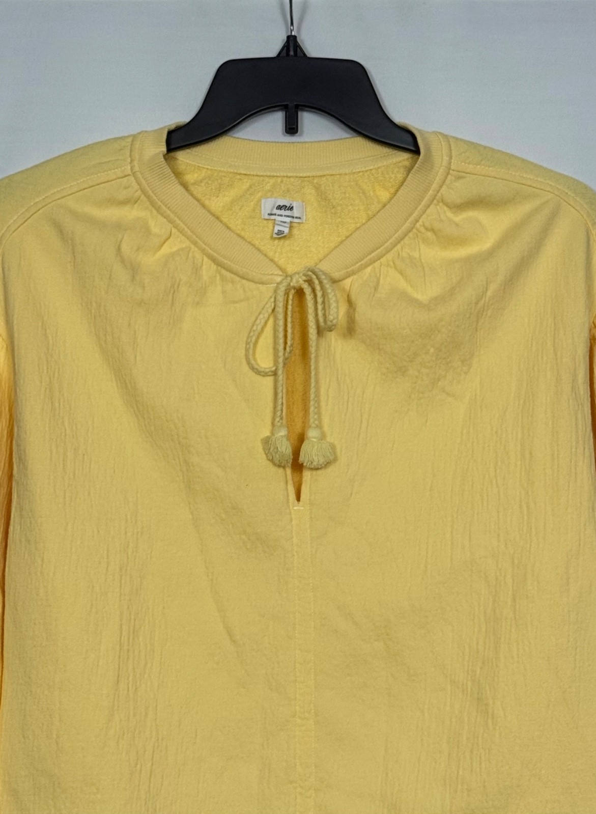 Aerie Women’s Easy Street Sweatshirt yellow Notes Color-XS