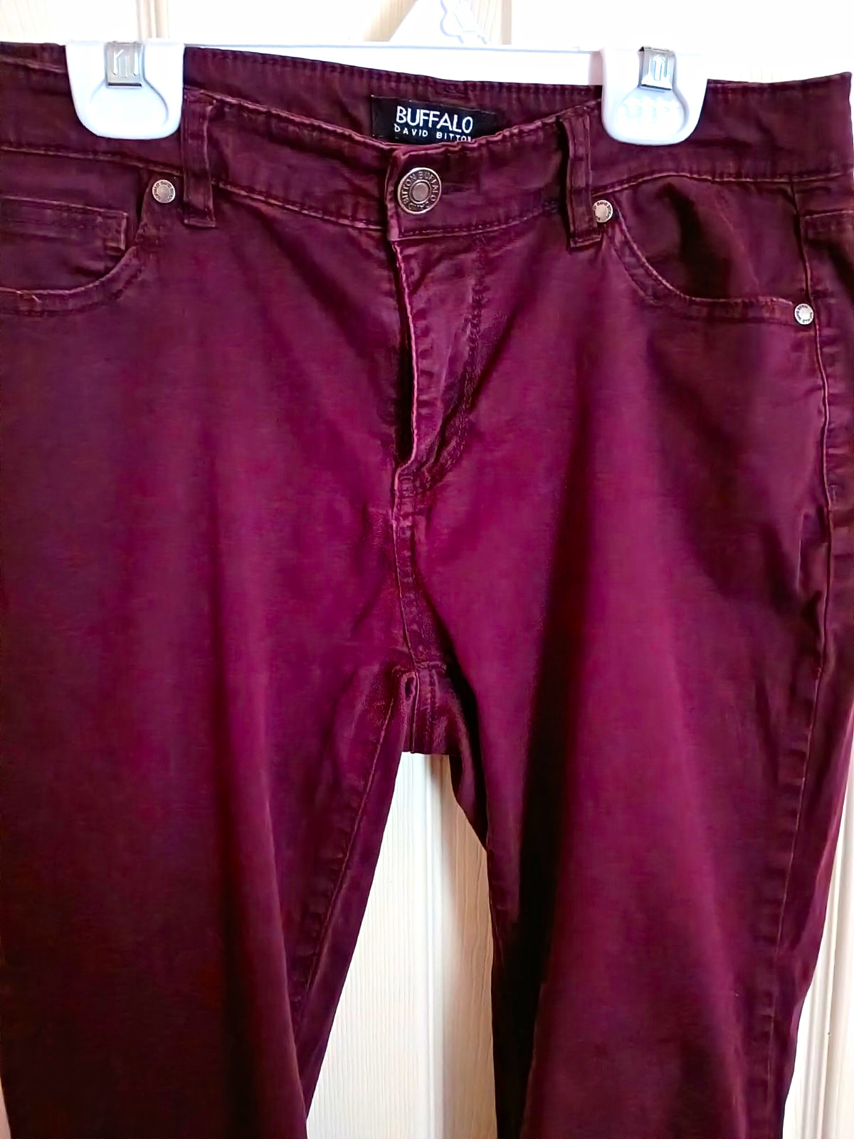Buffalo David Bitton Stretch Dark Wash Mid Rise Slim Skinny Jeans Burgundy 4/27