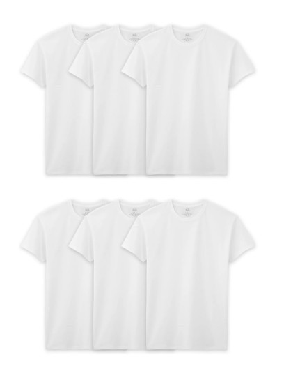 Fruit of the Loom Men’s T-Shirts 6Pack Crew White Slightly Imperfect XL-2X-3-4XB