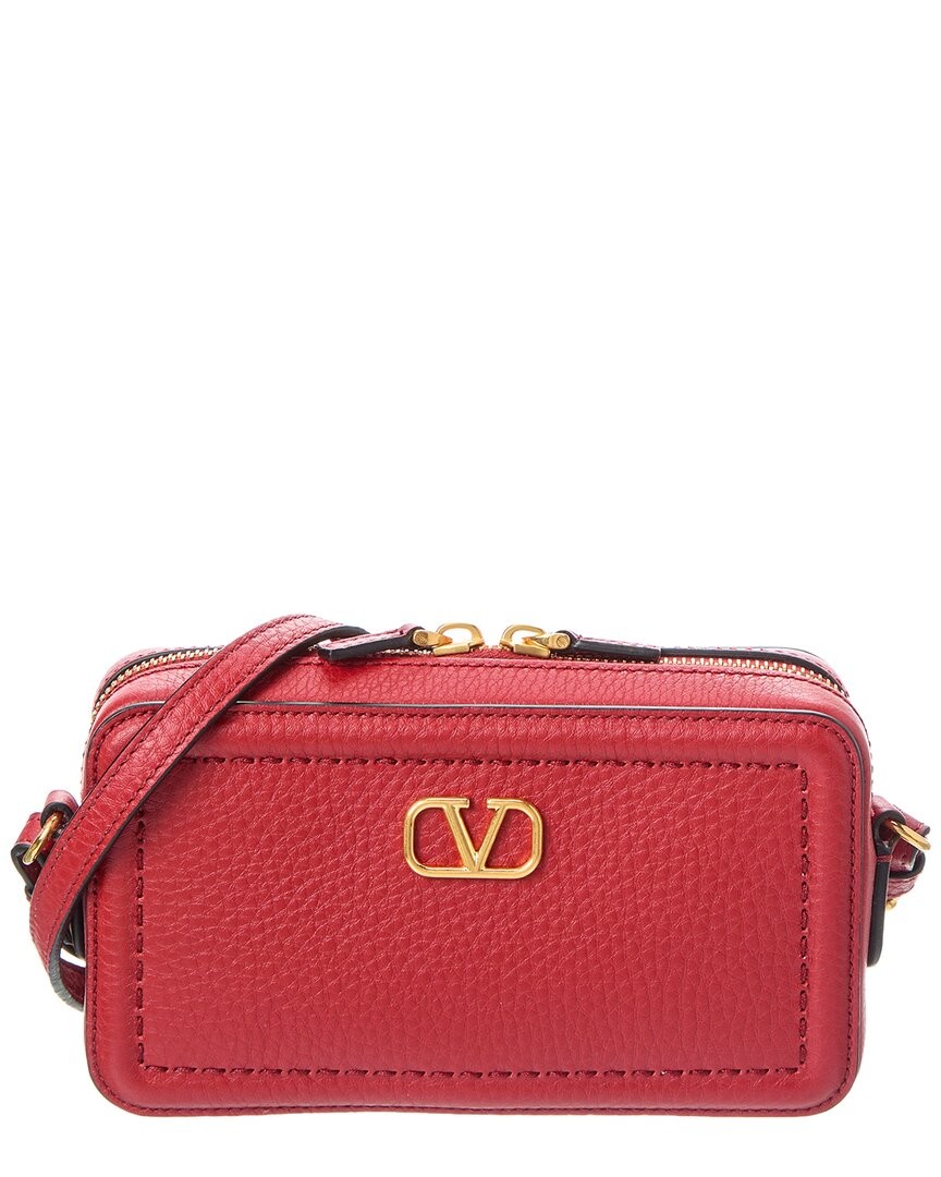 Valentino Vlogo Alltime Mini Leather Camera Bag Women’s Red