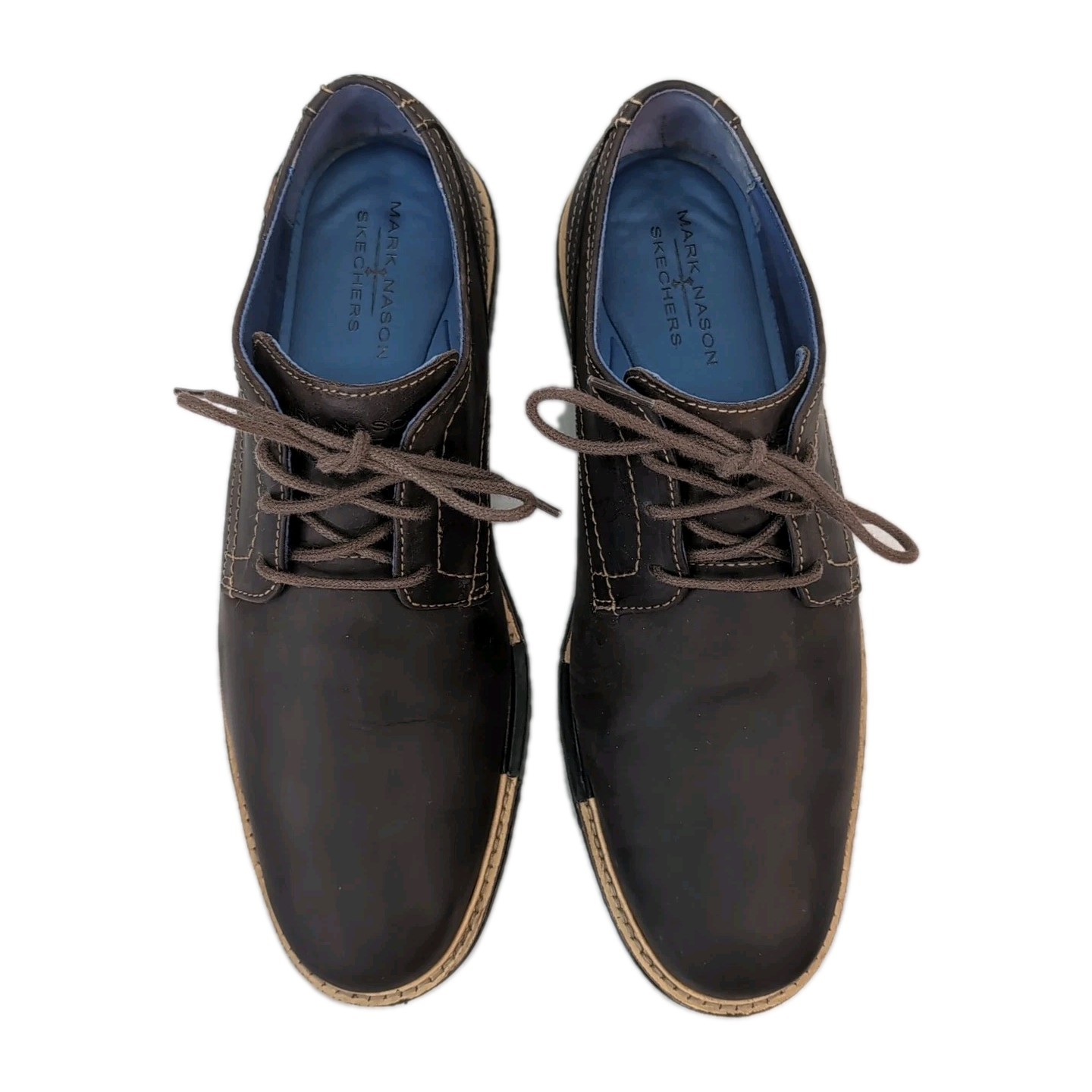 Skechers Mark Nason Brown Leather Memory Foam Footbed Mens Oxfords Shoes 11 M