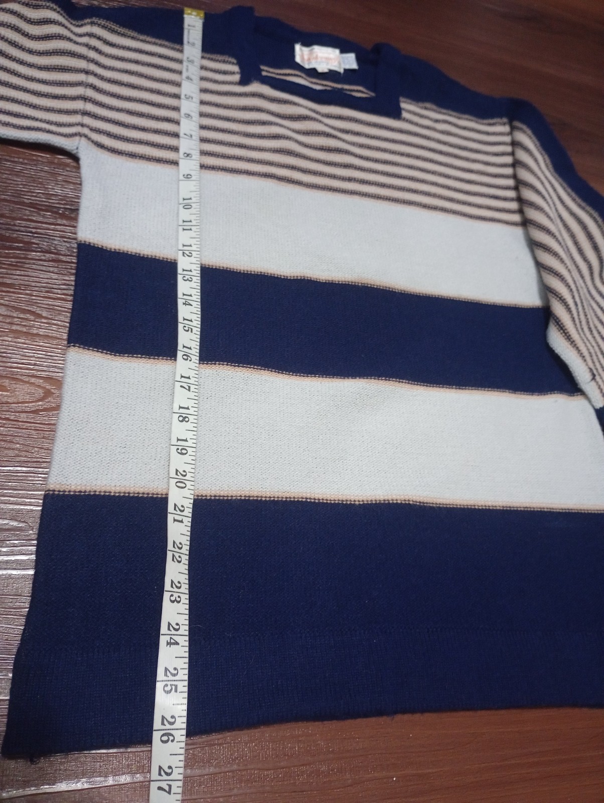 Vintage 70s Retro Donn Kenny Wide Sleeve Striped Sweater Top Square Neck M