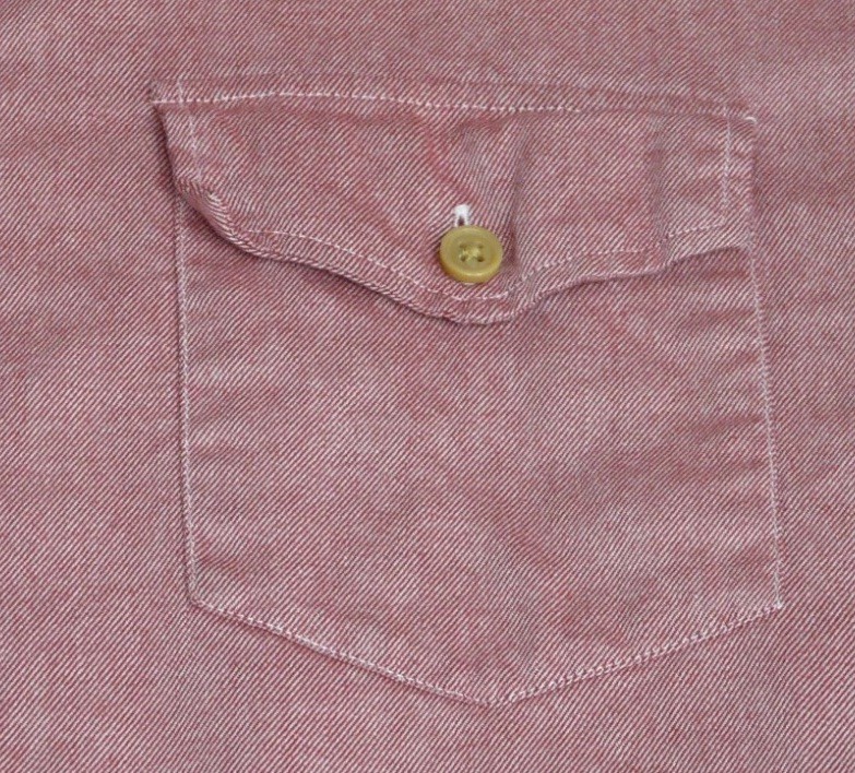 J Crew Work Shirt Mens M Washed Red Button Down Cotton Diagonal Twill Brushed