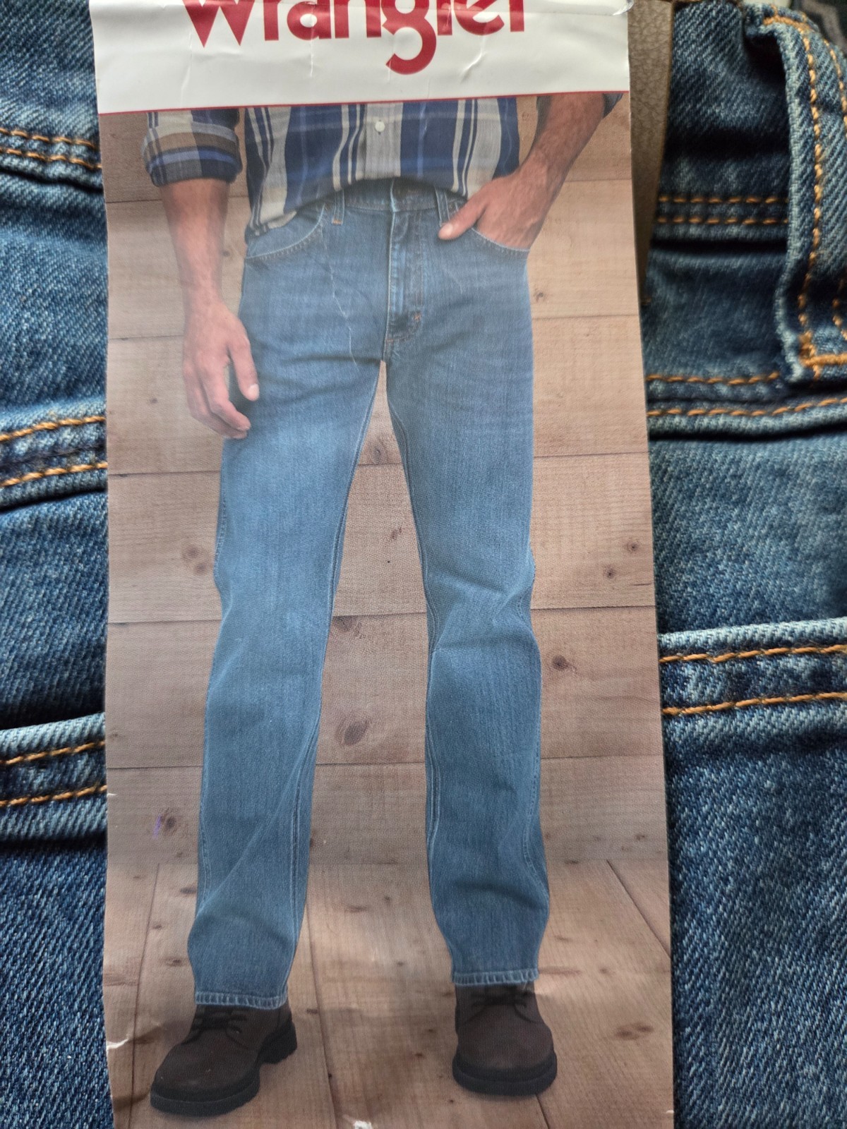 Wrangler Men’s Stretch Denim Regular at Seat & Thigh Pant Blue 32×34 38×29