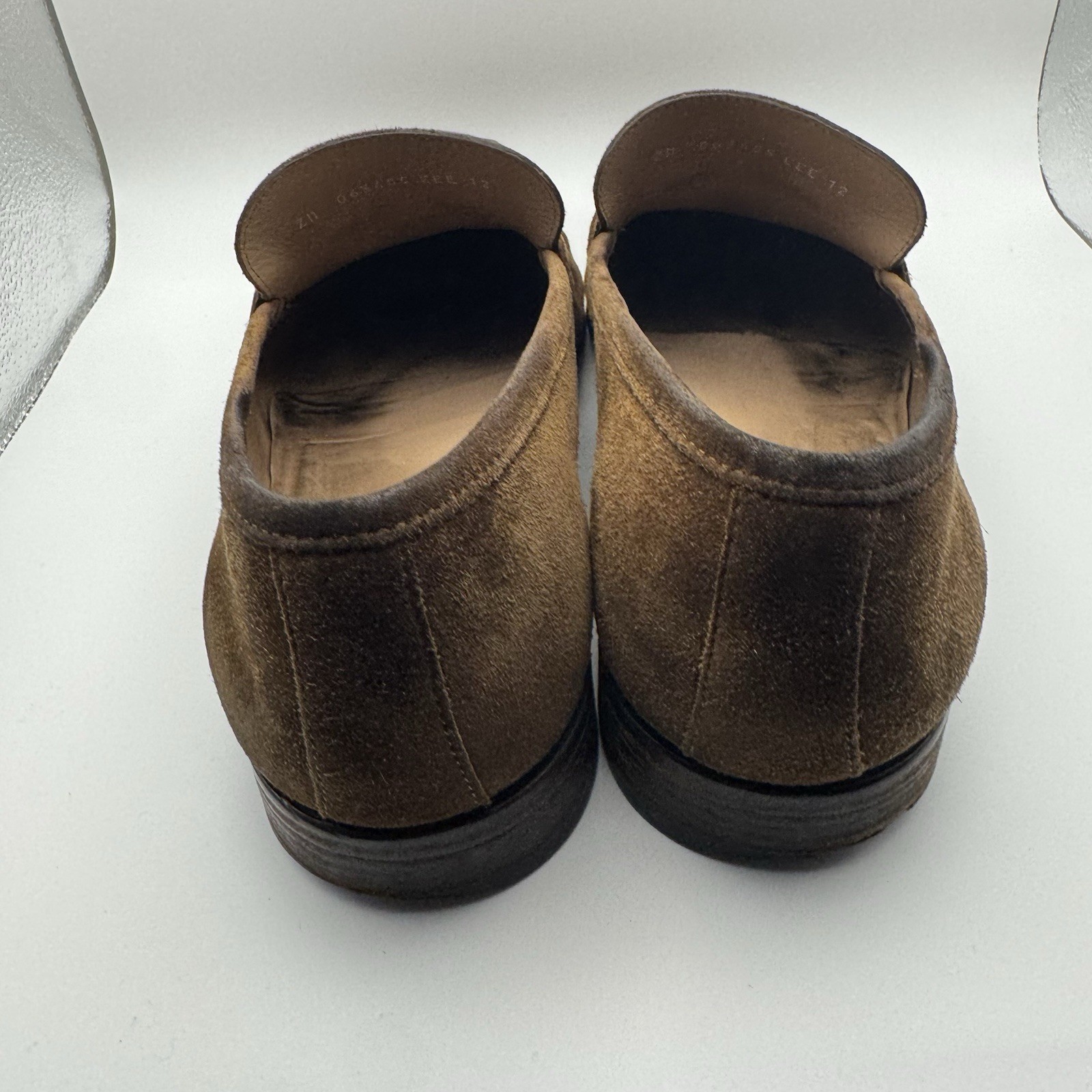 Salvatore Ferragamo Rolo Gancini Loafers Brown Calf Leather Suede 12 EEE Italy