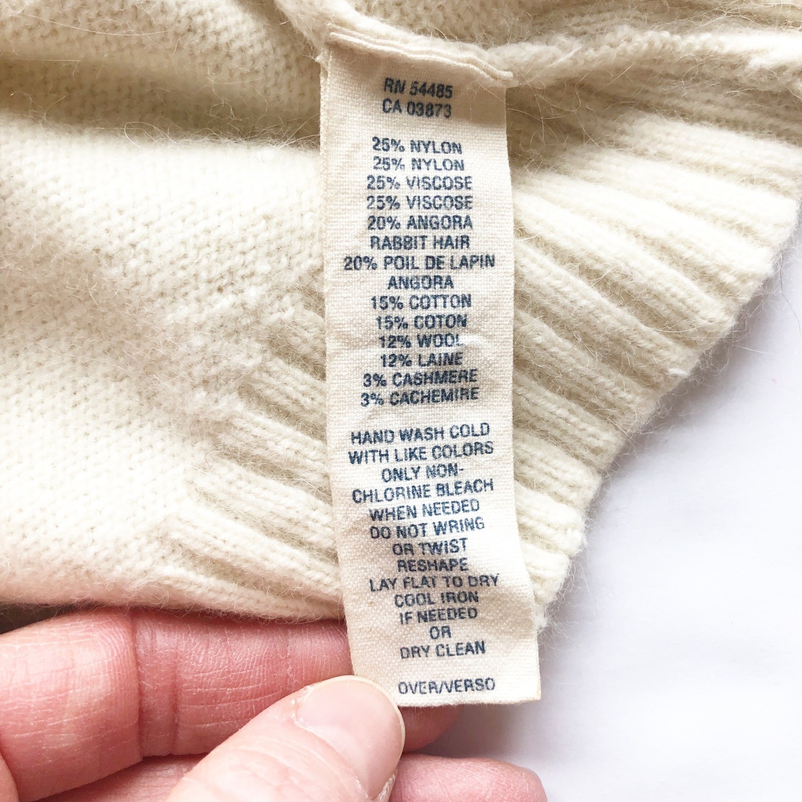 American Eagle Sweater Womens Small Vintage Y2K Cream Angora Wool Cashmere