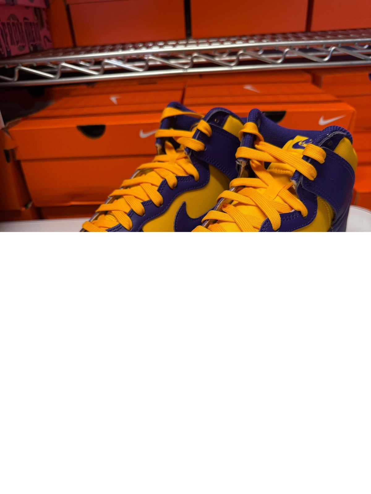 Nike Men’s Dunk High Retro Shoes Lakers Court Purple Yellow White DD1399-500