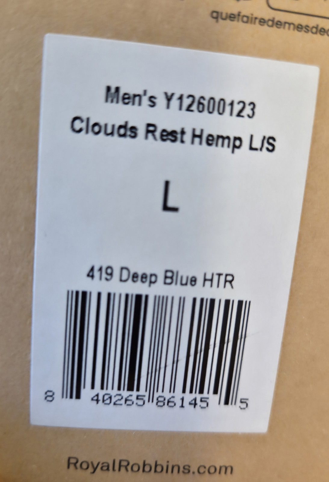 Royal Robbins Clouds Rest Hemp Shirt Mens Large L Deep Blue Heather Shacket NWT